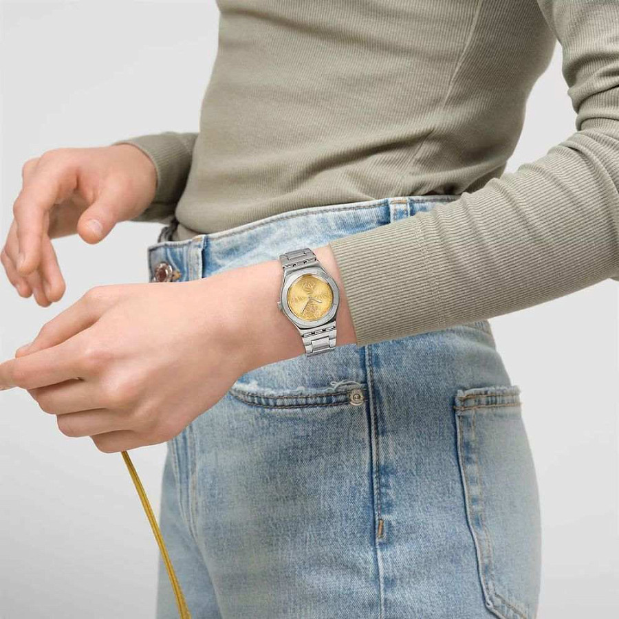 Часы Swatch Gent Petal Swirl YLS236G — желтый, металл сталь