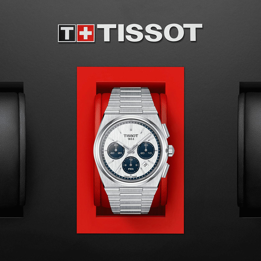 Часы Tissot PRX Automatic Chronograph T137.427.11.011.01 — белый, металл сталь