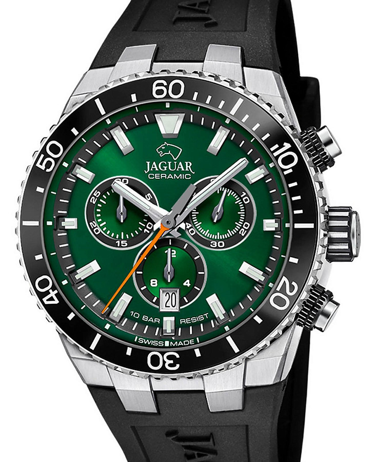 Часы Jaguar Ceramic J1021/2 — кварцевые, металл сталь