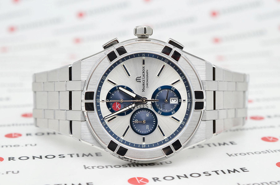 Часы Maurice Lacroix Aikon Quartz Chronograph AI1118-SS002-230-1 — кварцевые, сталь
