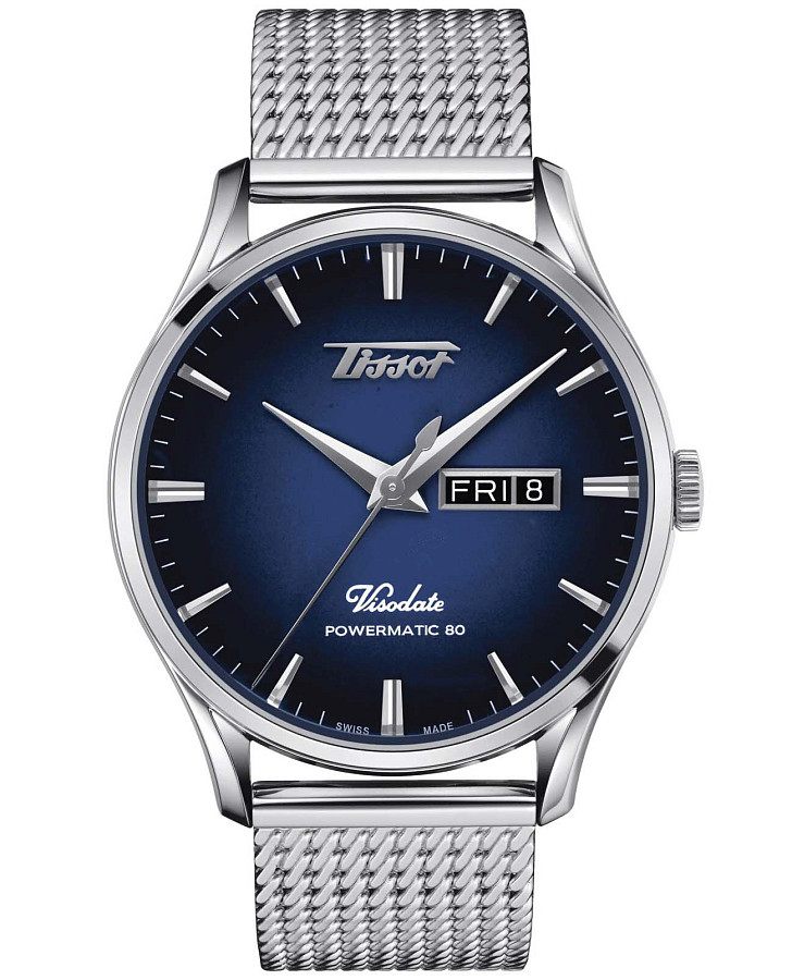 Часы Tissot Heritage Visodate Powermatic 80 T118.430.11.041.00 — мужские, синий