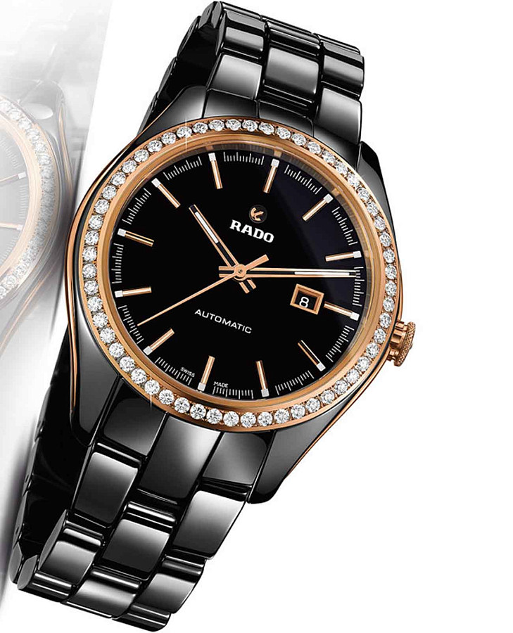 Часы Rado Hyperchrome Automatic Diamonds R32526152 — высокотехнологичная керамика, женские