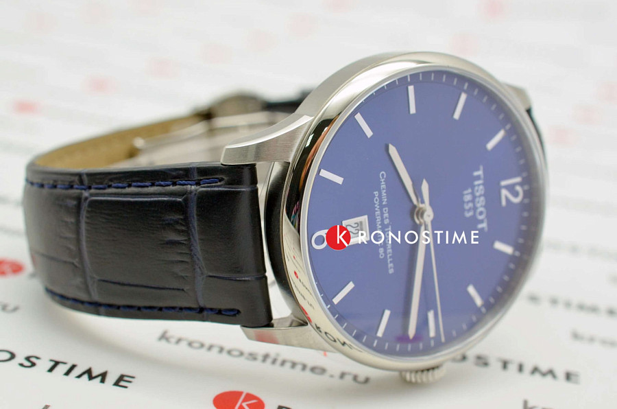 Часы Tissot Chemin des Tourelles Powermatic 80 T099.407.16.047.00 — синий, сталь металл
