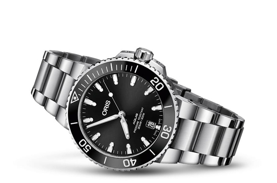 Часы Oris Aquis Date 01 733 7732 4134-07 8 21 05PEB — механические, металл сталь