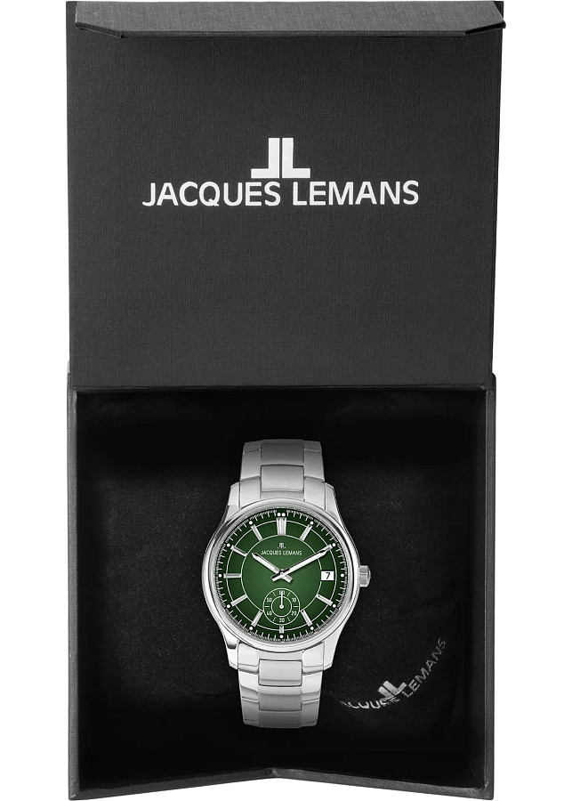 Часы Jacques Lemans Derby 1-2197H — зеленый, сталь металл