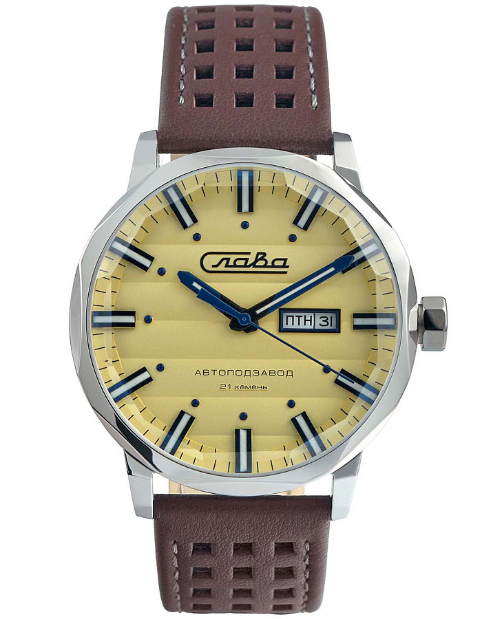 Часы Слава Эра 3020693/300-8205 — мужские, желтый