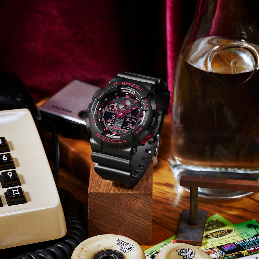 Часы Casio G-Shock GA-100BNR-1A — мужские, черный