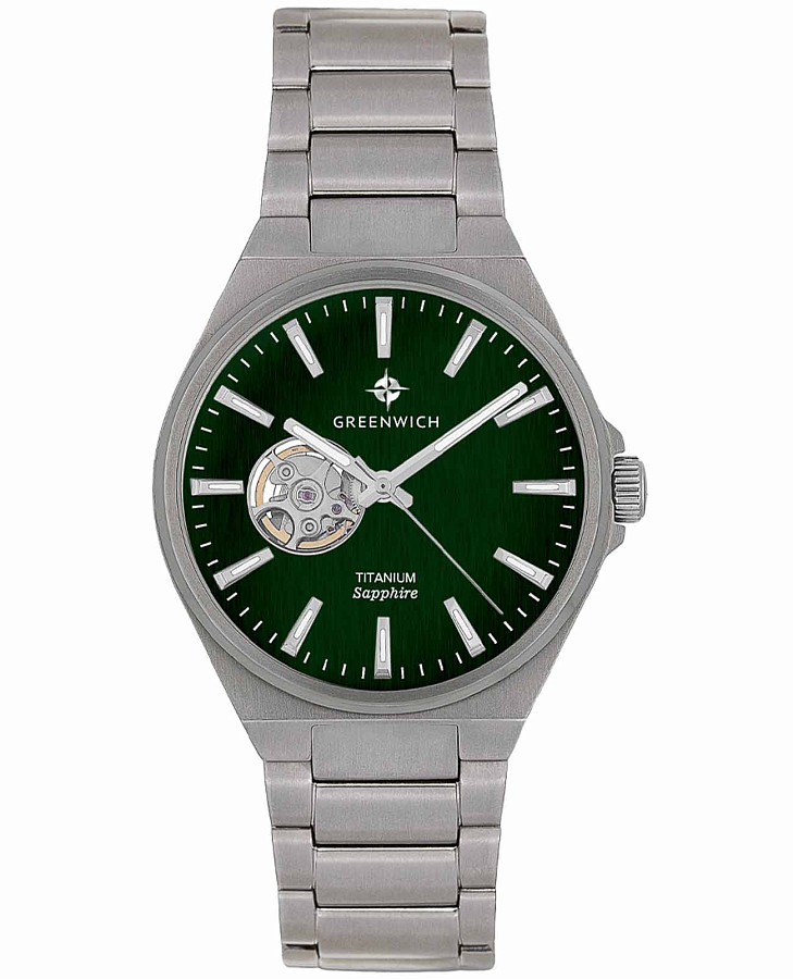 Часы Greenwich Titanium GW 084.10.38 — мужские, зеленый