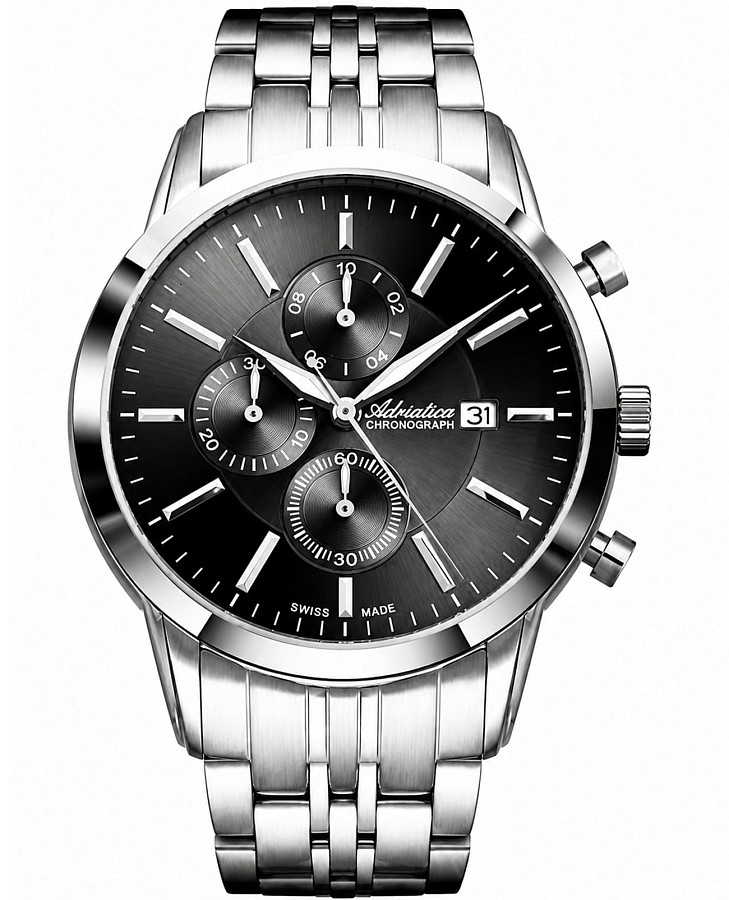 Часы Adriatica A8306.5114CH — мужские, черный