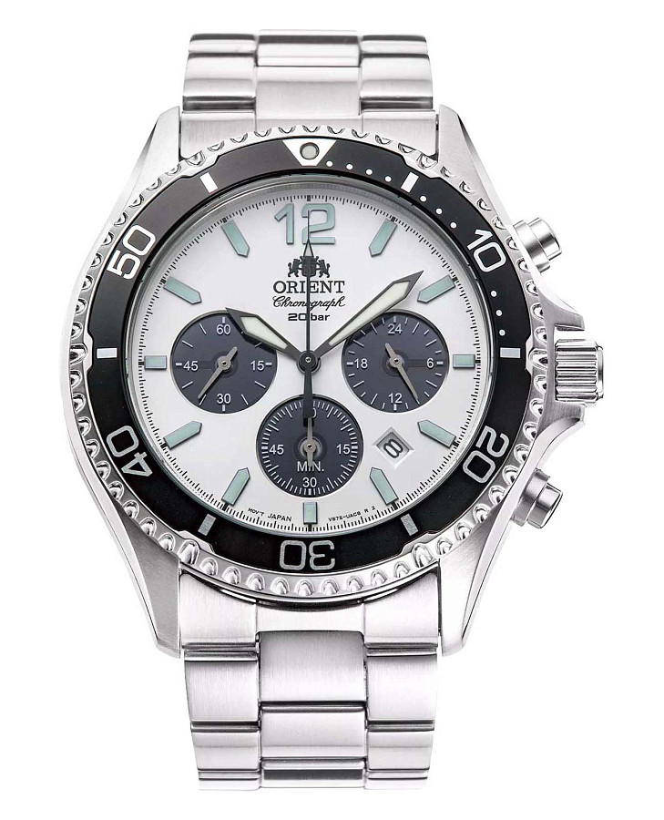 Часы Orient Chronograph RA-TX0203S (RN-TX0203S) — мужские, белый