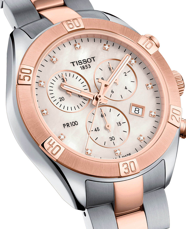 Часы Tissot PR 100 Sport Chic Chronograph T101.917.22.116.00 — сталь металл, Швейцария