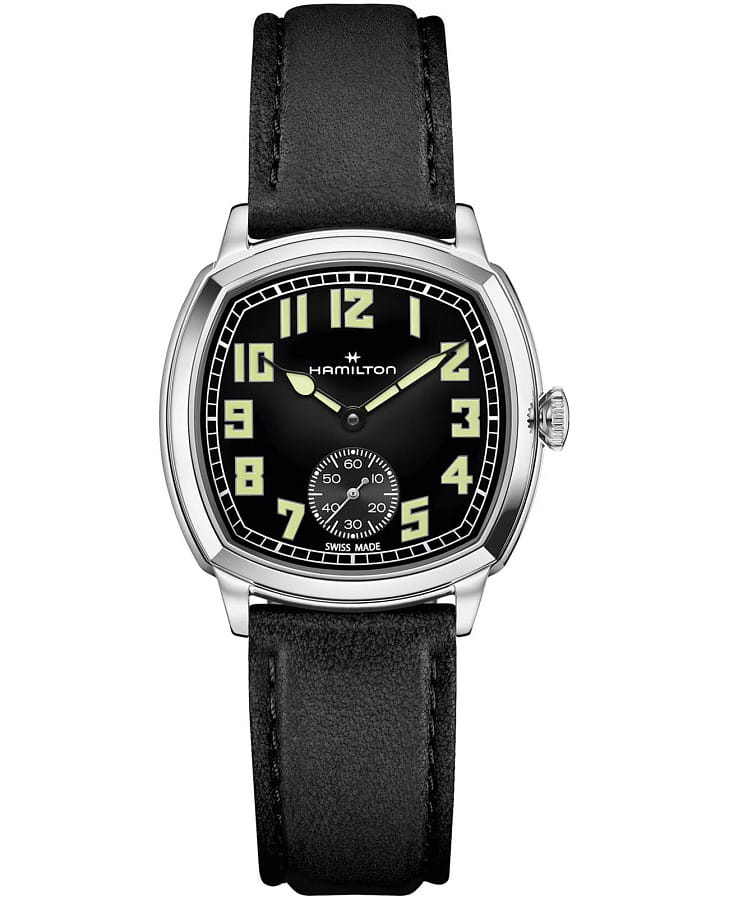 Часы Hamilton American Classic Cushion Mechanical H36129730 — женские, черный