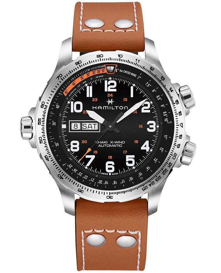 Часы Hamilton Khaki Aviation X-Wind Day Date Auto Chrono H77755533 — мужские, черный