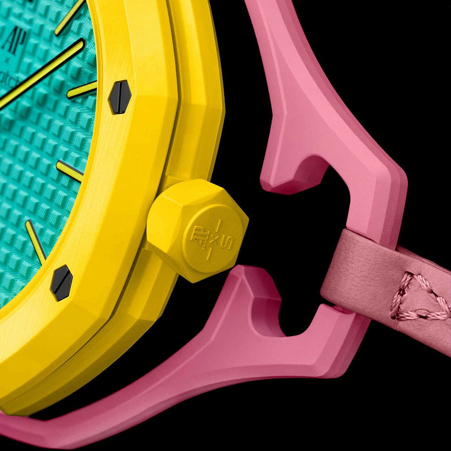 Часы Audemars Piguet x Swatch Royal Pop Otg Roz SSX03J100N — кожаный, женские