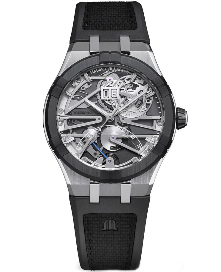 Часы Maurice Lacroix Aikonic Master Grand Date Retrograde AC8008-SSL20-090-2 — мужские, черный