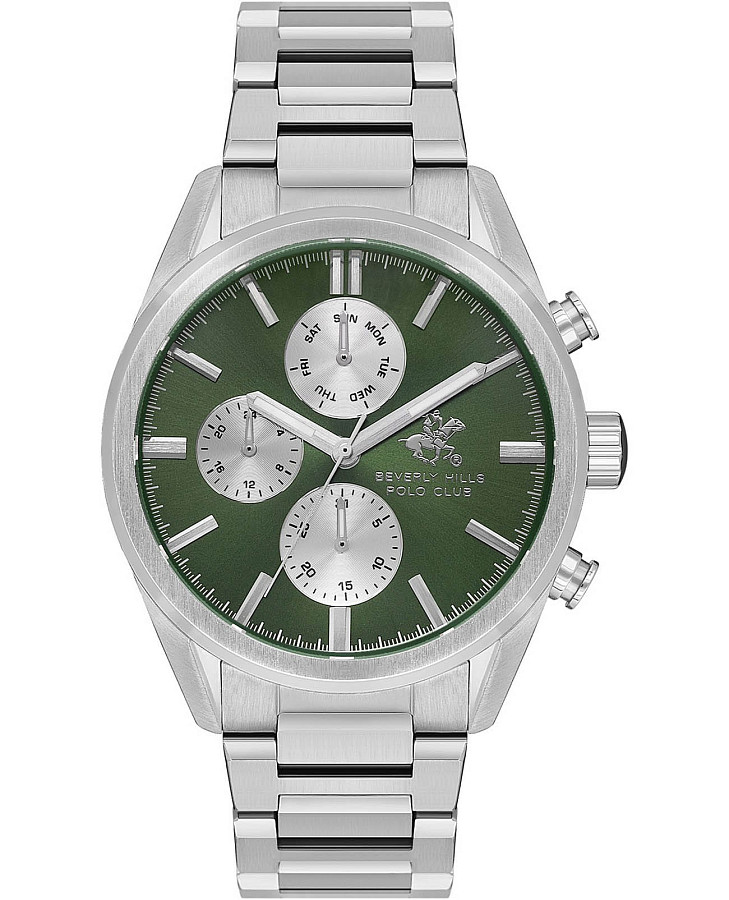 Часы Beverly Hills Polo Club Quartz BP3633X.370 — мужские, зеленый