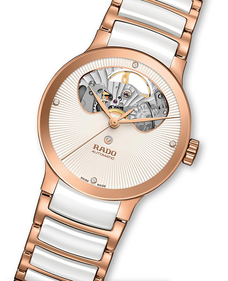 Часы Rado Centrix Automatic Diamonds Open Heart R30248722 — механические, металл сталь