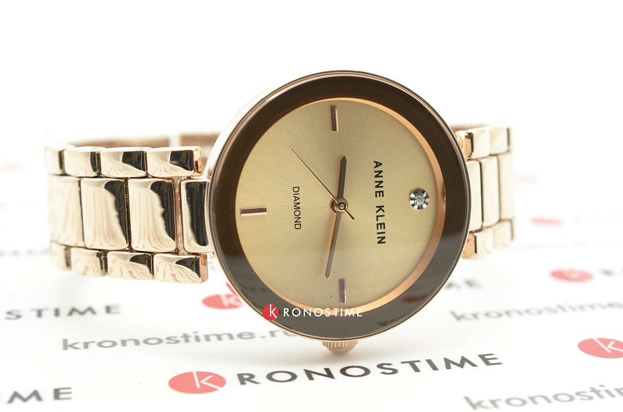 Часы Anne Klein Diamond 1362RGRG — автокварц (кинетик), металл