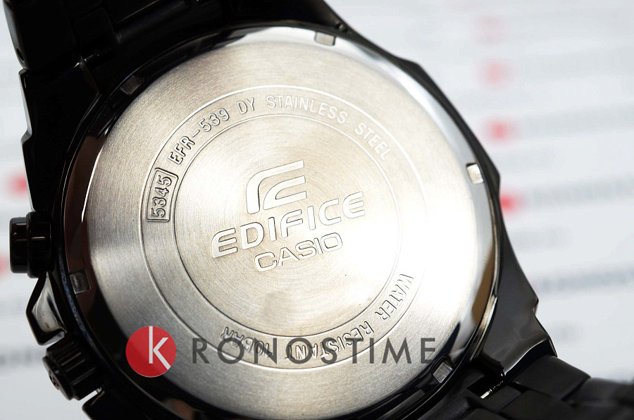 Часы Casio Edifice EFR-539BK-1AVUDF (EFR-539BK-1A) — мужские, сталь с ip покрытием