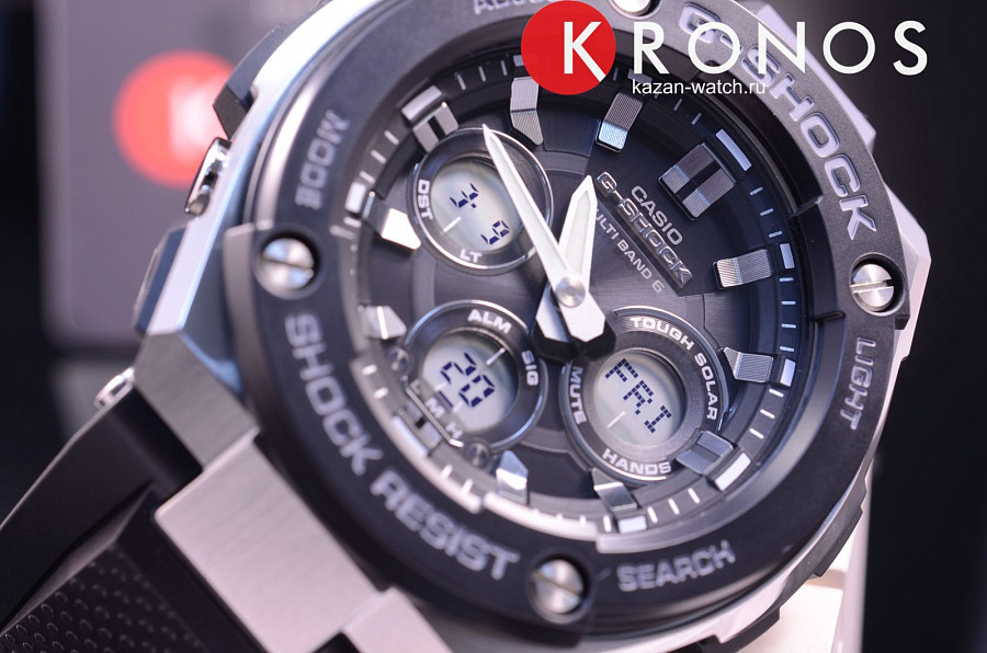 Часы Casio G-Shock GST-W300-1A — электронные, пластик сталь