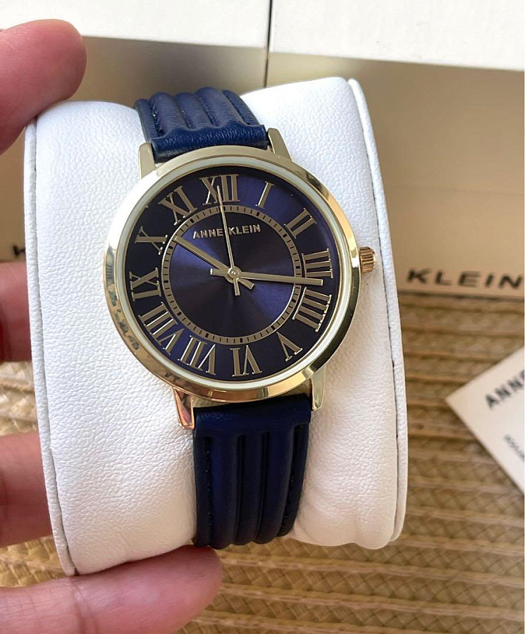 Часы Anne Klein Leather 3836GPNV — кожаный, женские
