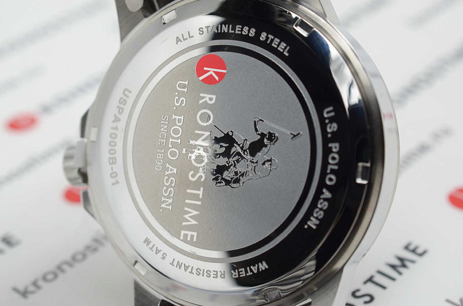 Часы U.S. Polo Assn. Crossing USPA1000B-01 — мужские, нержавеющая сталь