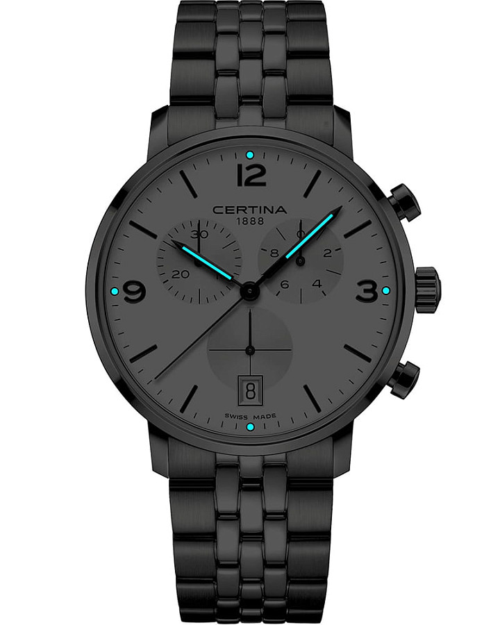 Часы Certina DS Caimano Chronograph C035.417.11.037.00 — сталь металл, Швейцария