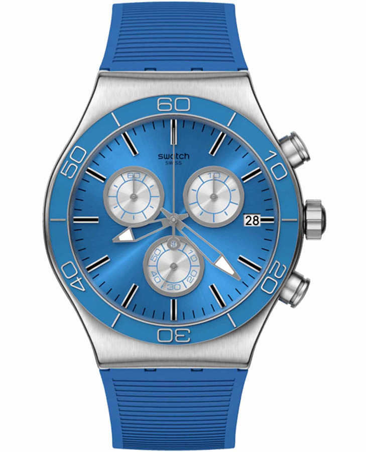 Часы Swatch I New Chrono YVS485 — женские, голубой