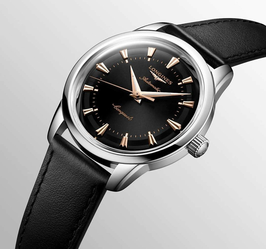 Часы Longines Heritage Classic L1.650.4.52.2 — черный, металл сталь