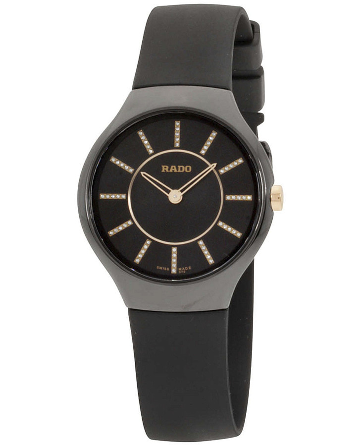 Часы Rado True Thinline Diamonds R27742709 — женские, черный