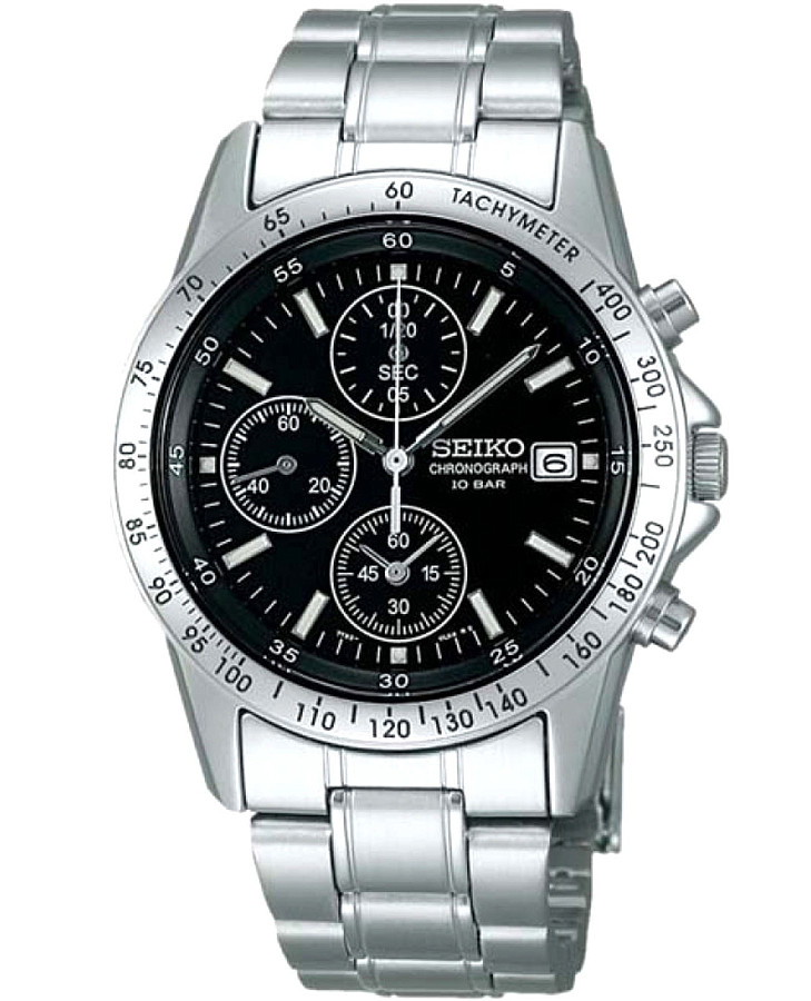Часы Seiko Spirit Chronograph SBTQ041 — мужские, черный