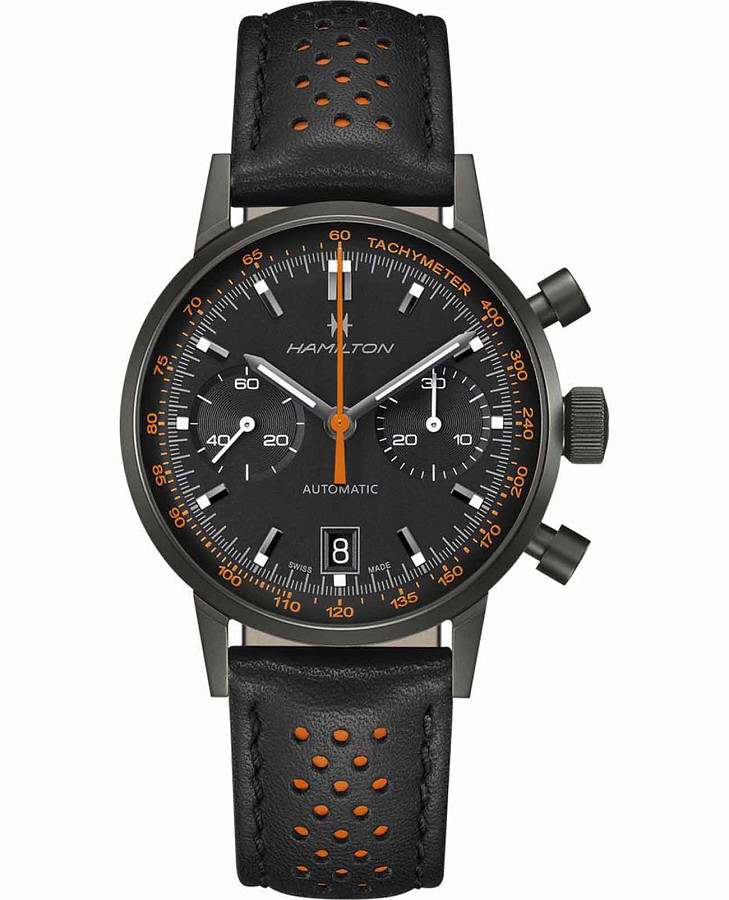 Часы Hamilton American Classic Intra-matic Autochrono Full Black H38446732 — мужские, черный