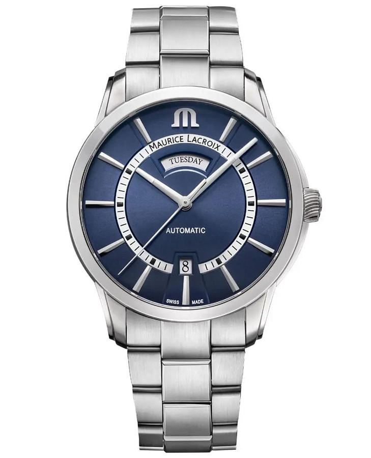 Часы Maurice Lacroix Pontos Day Date PT6358-SS002-431-1 — мужские, синий