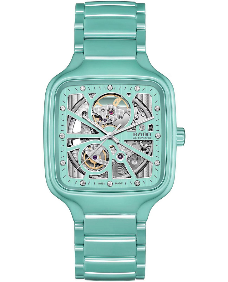 Часы Rado True Square Automatic Open Heart R27176712 — мужские, зеленый