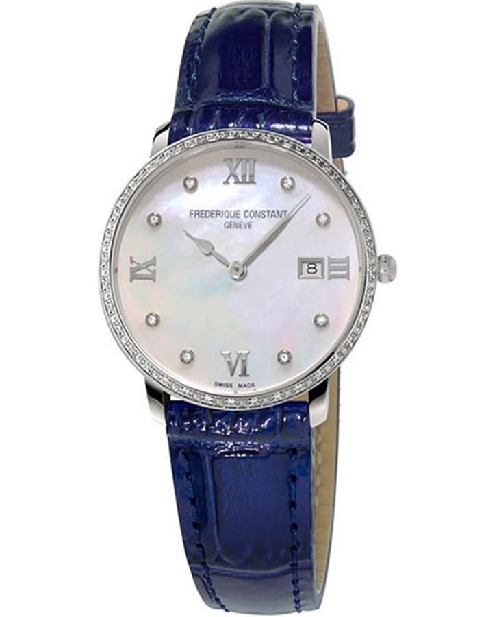 Часы Frederique Constant Slimline Ladies FC-220MPWD3SD6 — женские, перламутровый