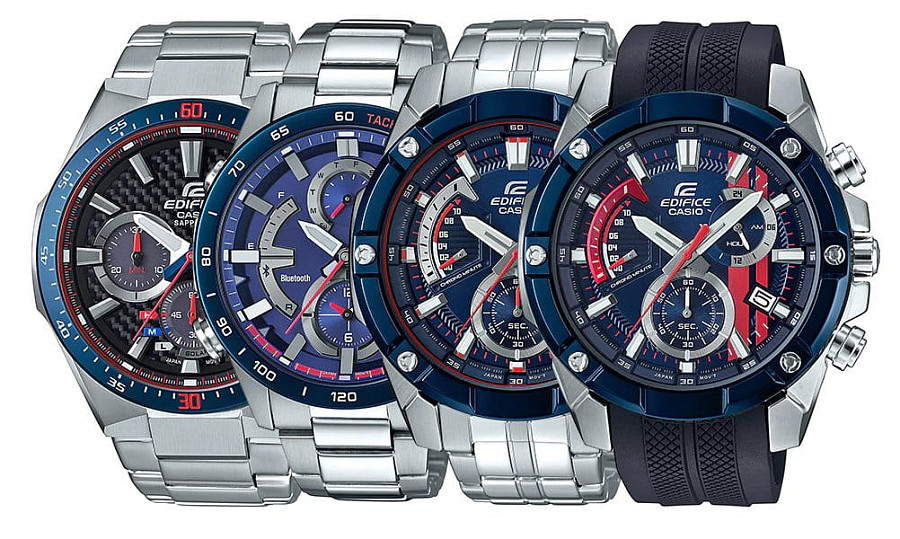 Часы Casio Edifice EFR-559TRP-2A — автокварц (кинетик), сталь