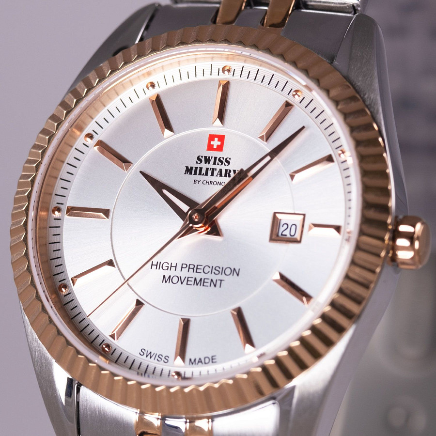 Часы Swiss Military by Chrono Сверхточные SM34066.07 — металл сталь, Швейцария
