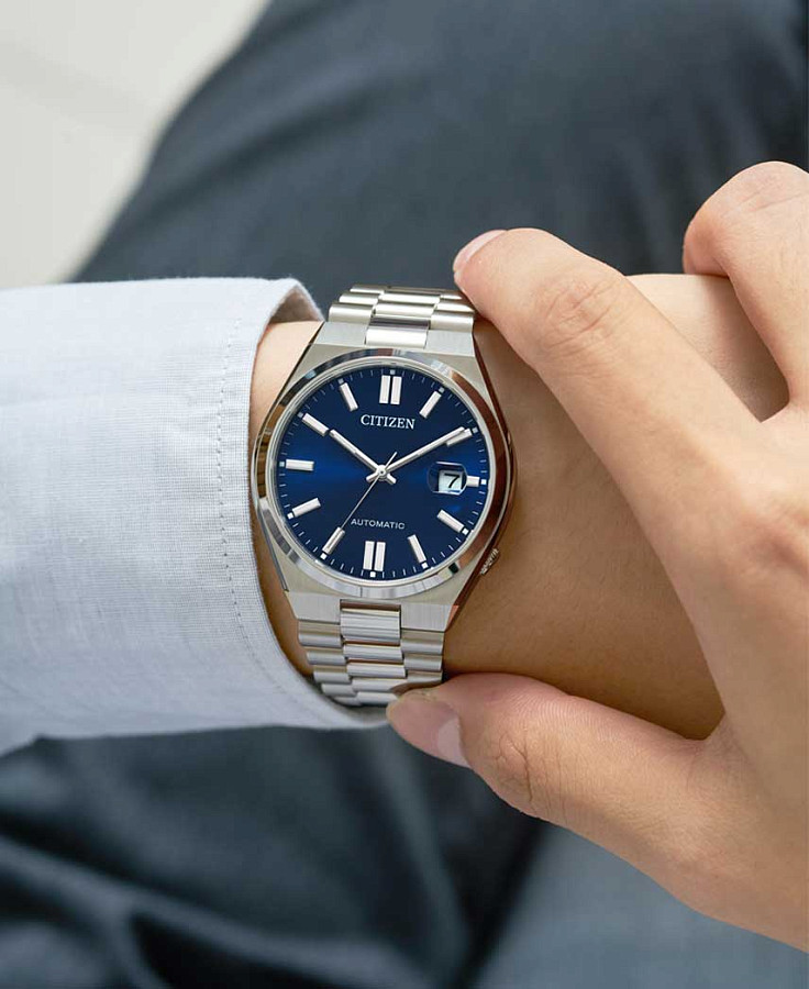 Часы Citizen Tsuyosa NJ0150-81L — синий, сталь металл