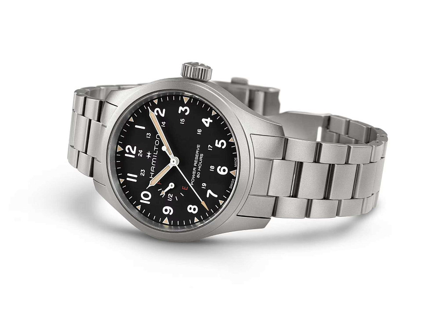 Часы Hamilton Khaki Field Mechanical Power Reserve 40mm H69509130 — нержавеющая сталь, мужские