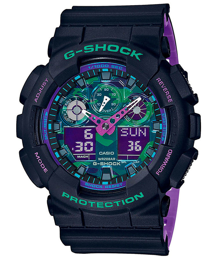 Часы Casio G-Shock GA-100BL-1A — мужские, цветной