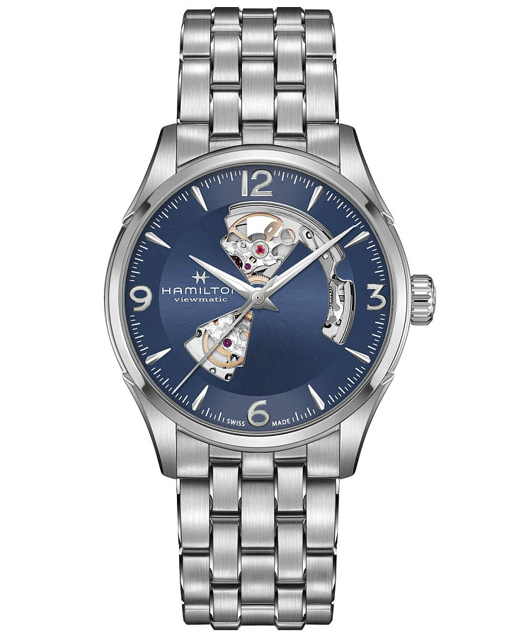 Часы Hamilton Jazzmaster Open Heart Auto H32705141 — мужские, синий
