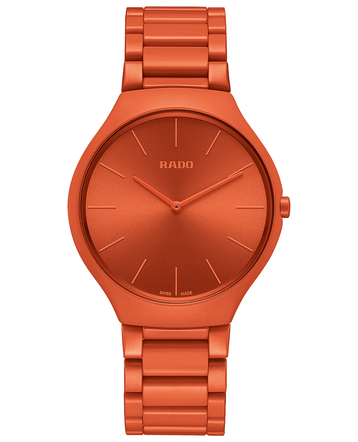 Часы Rado True Thinline Le Corbusier R27095652 — мужские, оранжевый