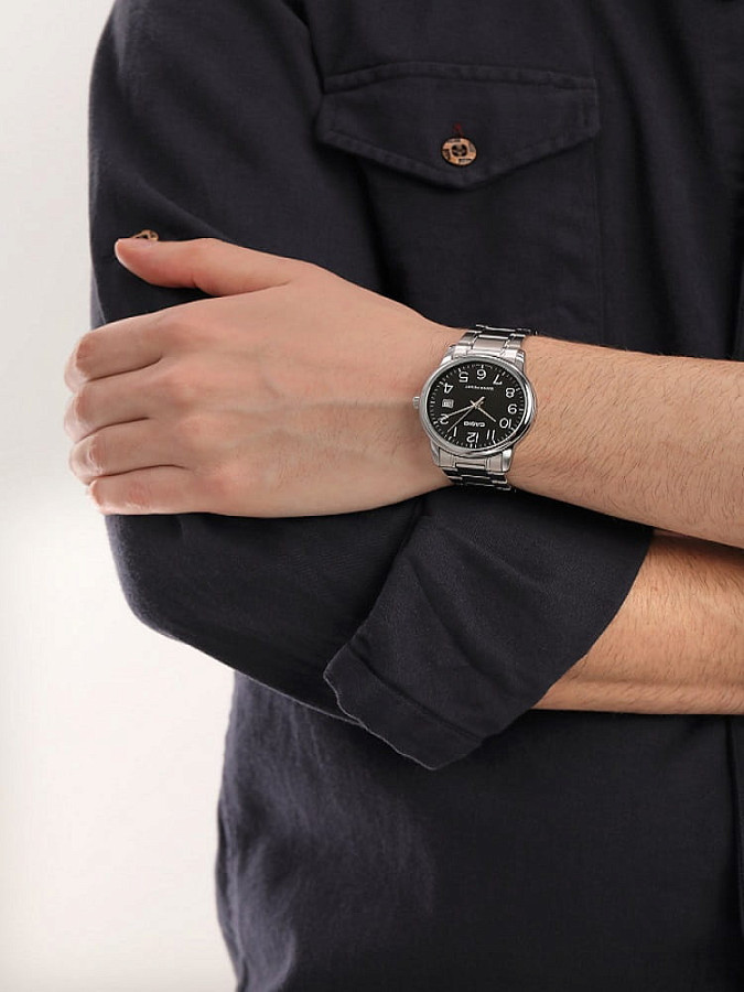 Часы Casio Collection MTP-V002D-1BUDF (MTP-V002D-1B) — кварцевые, сталь металл