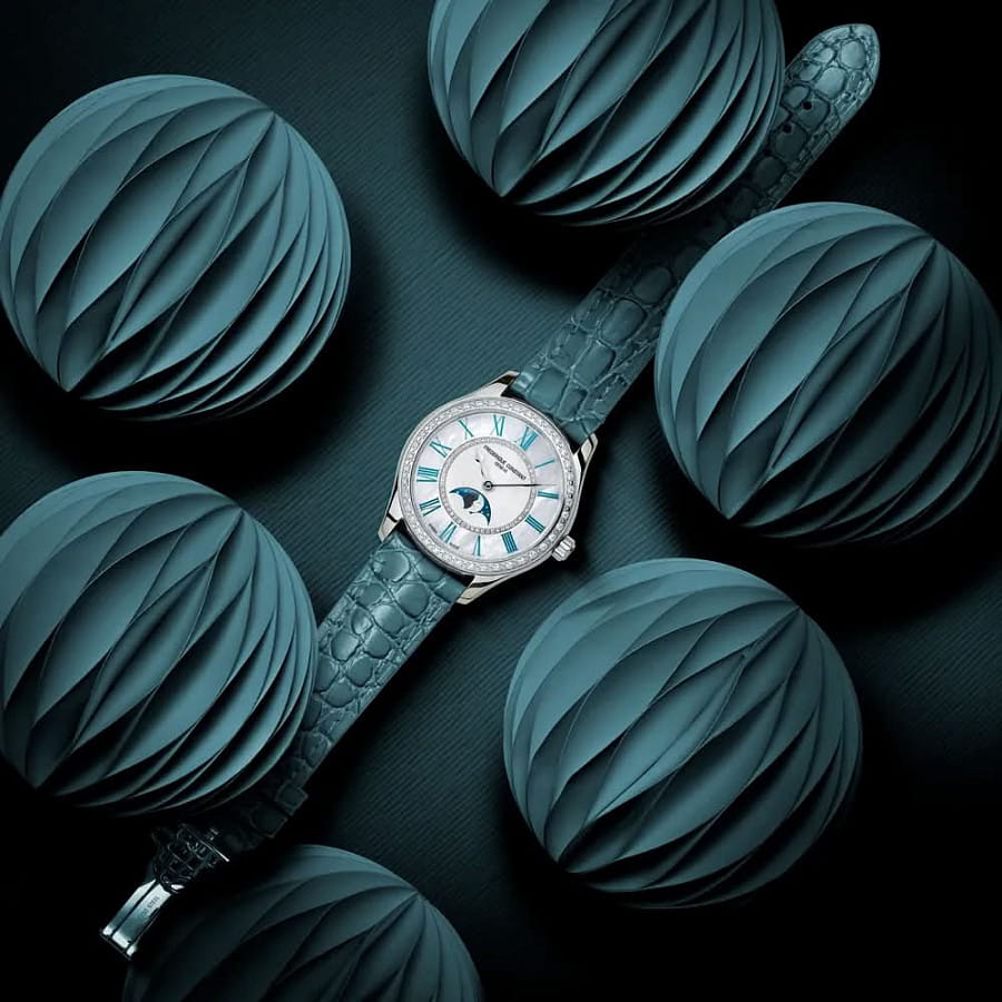 Часы Frederique Constant Classics Elegance Luna FC-331MPWTD3BD6 — кожаный, женские