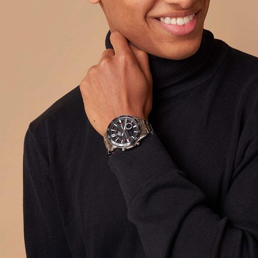 Часы Casio Edifice EFV-C100D-1AVDF (EFV-C100D-1A) — кварцевые, сталь металл