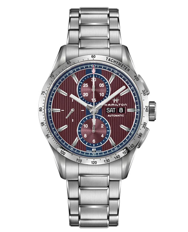 Часы Hamilton Broadway Day Date Auto H43516171 — мужские, бордовый