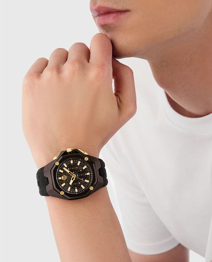 Часы Philipp Plein Octagon PWTBA0323 — кварцевые, сталь металл