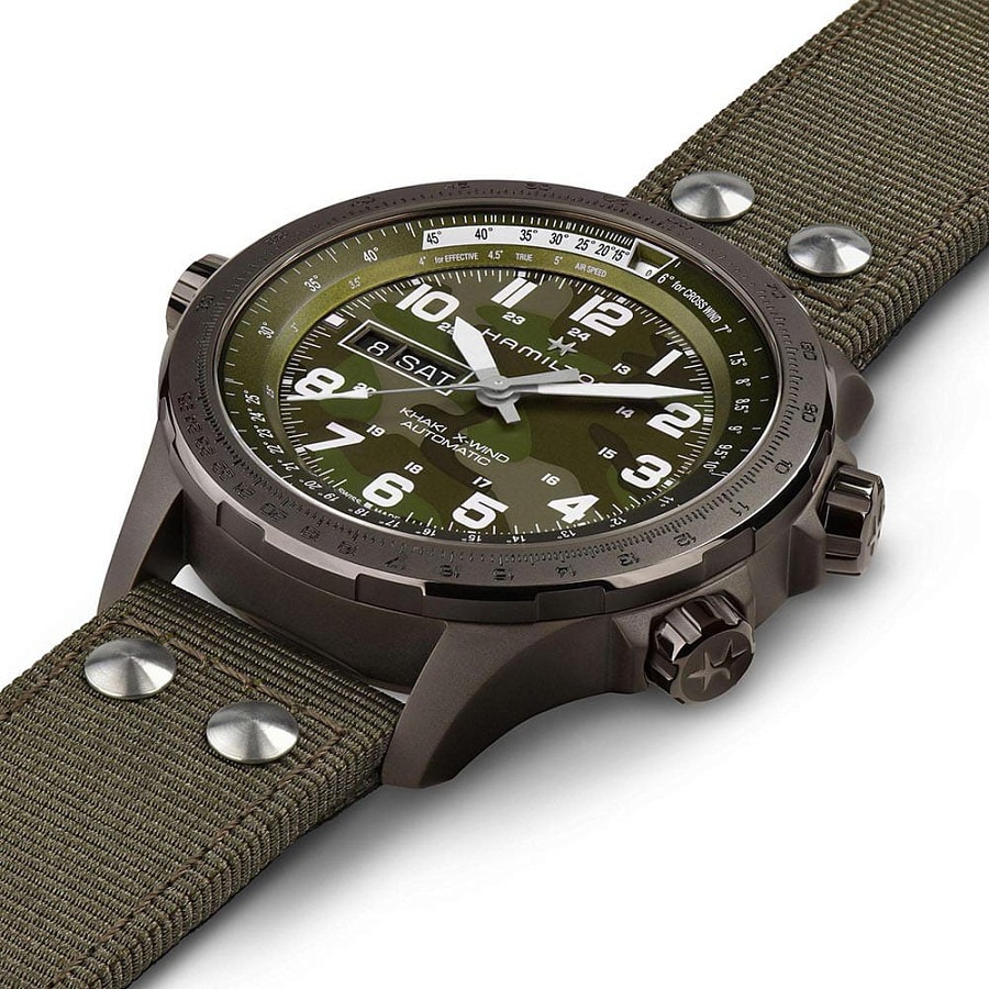 Часы Hamilton Khaki X-Wind Auto 45mm H77775960 — тканевый, мужские