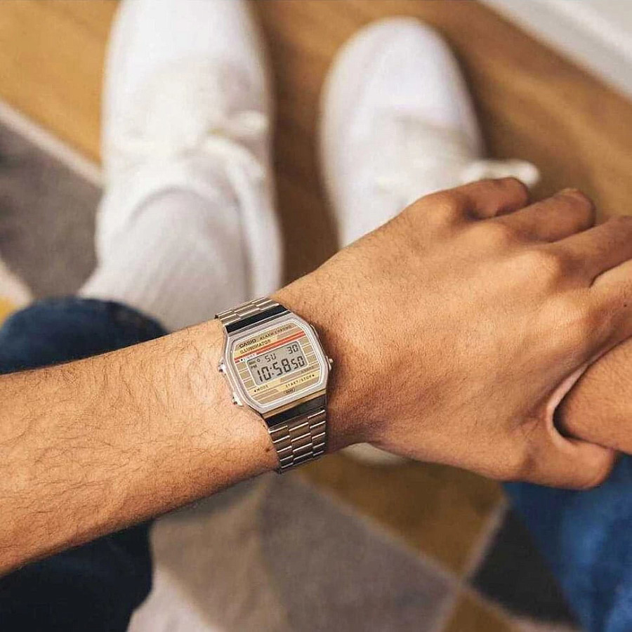 Часы Casio Vintage A168WEHA-9ADF (A168WEHA-9A) — нержавеющая сталь, мужские