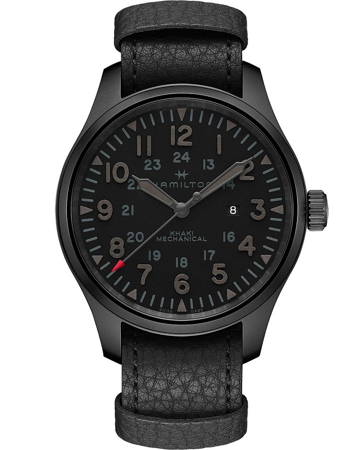 Часы Hamilton Khaki Field Mechanical H69809730 — мужские, черный